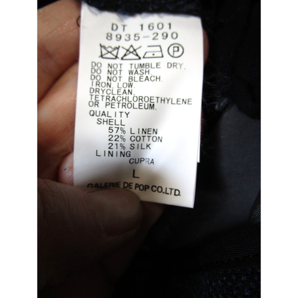 Sage De Cret Navy Blue Linen, Silk Cotton Blend Tweed Dress Pants Men Sz L - Picture 11 of 11